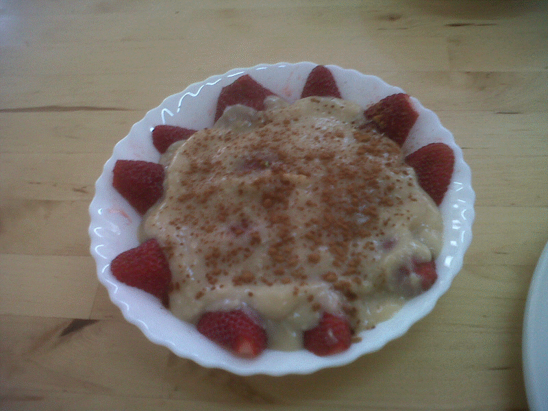 Fresas con crema de amasake